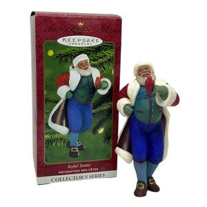 VTG Y2K Hallmark Keepsake Ornament – Joyful Santa – Collector's Handcrafted 4.5"